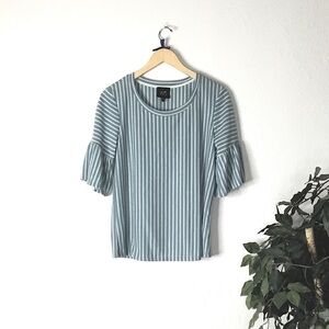 Anthropology W5 Striped Bell Sleeve Top
